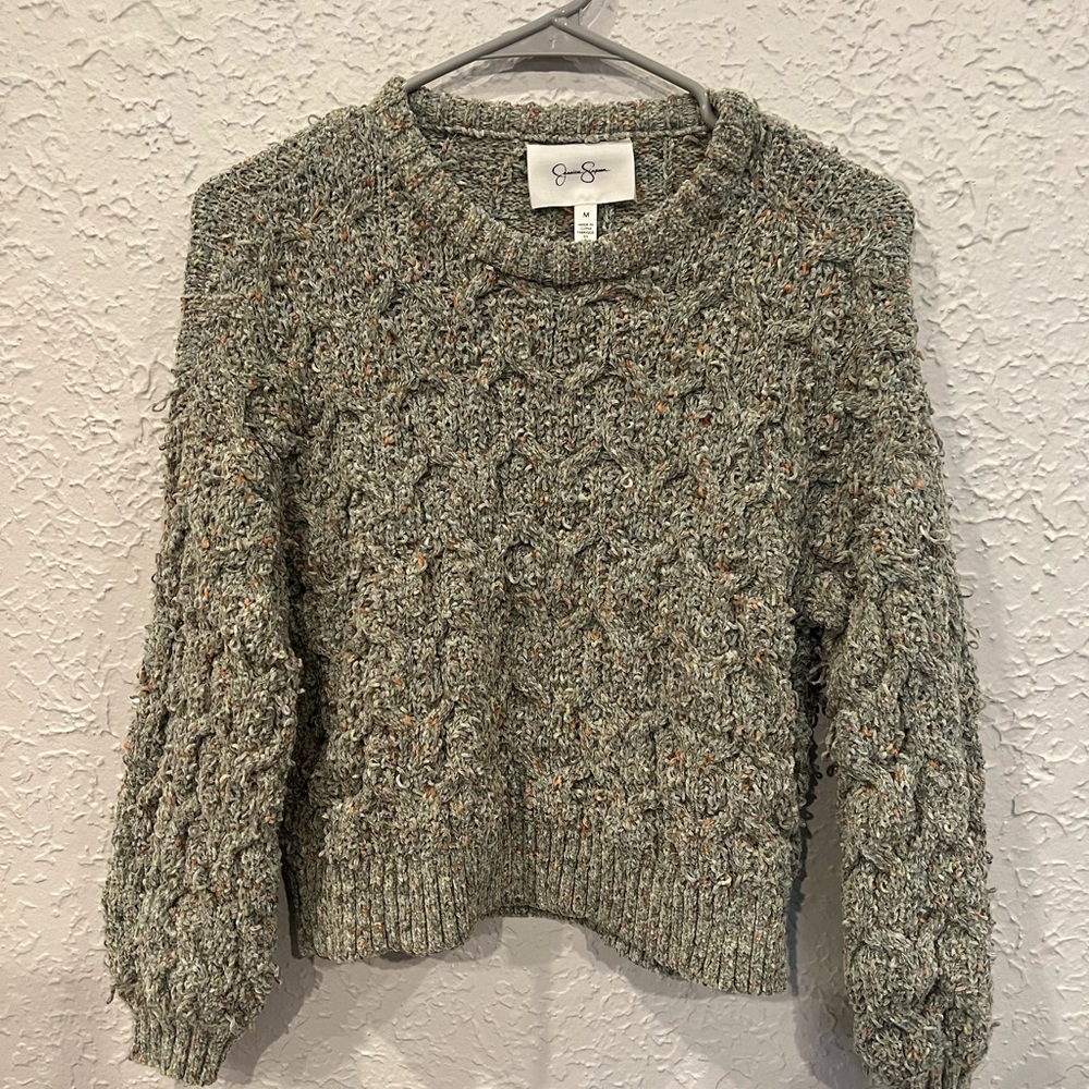 Jessica Simpson Olive Cable Knit Sweater